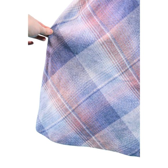 Vintage 1970s Plaid Wool Skirt Fall Gray Mauve A Line | W 23" - Picture 4 of 7